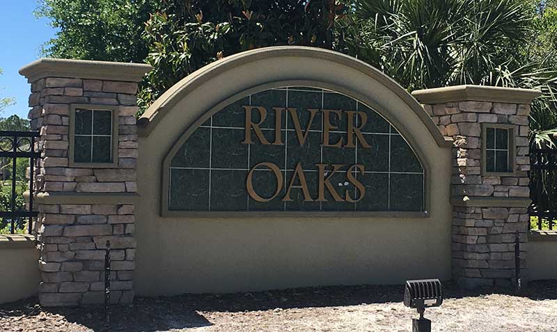 River Oaks Home Community Sign